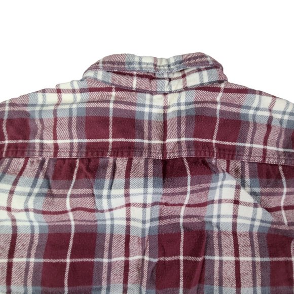 American Eagle Shirt Mens 2XL XXL Red Gray Plaid Flannel Button Up Long Sleeve - Picture 6 of 9
